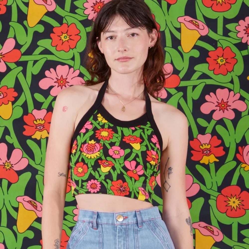 NIB Big Bud Press Halter Flower Tangle Print